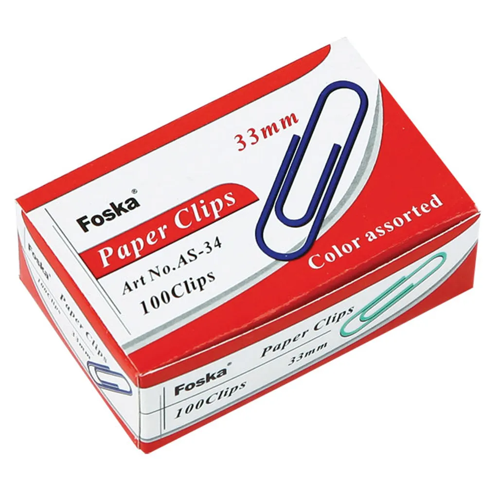 paper clips - 50mm - assorted - 100 pack