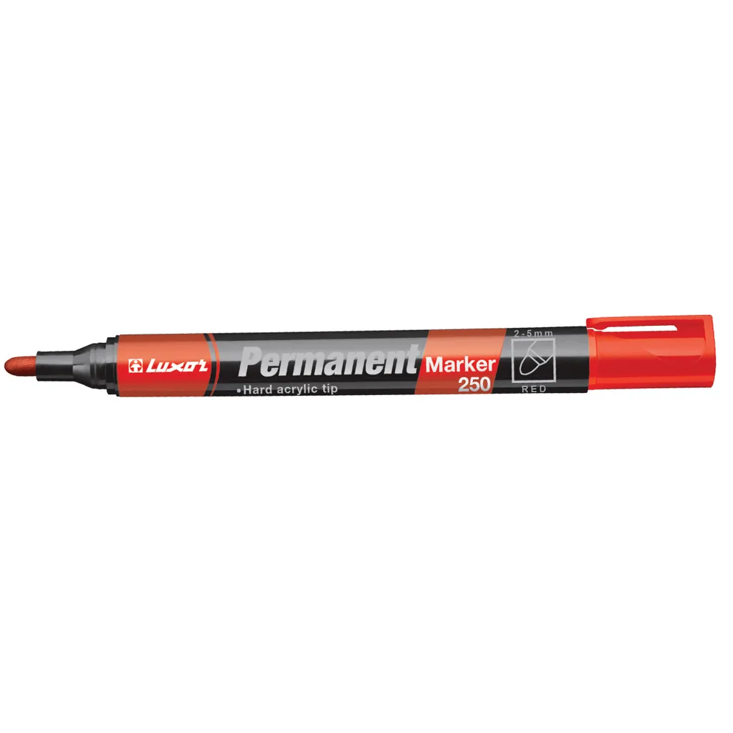 250 permanent marker - 1-3mm - red
