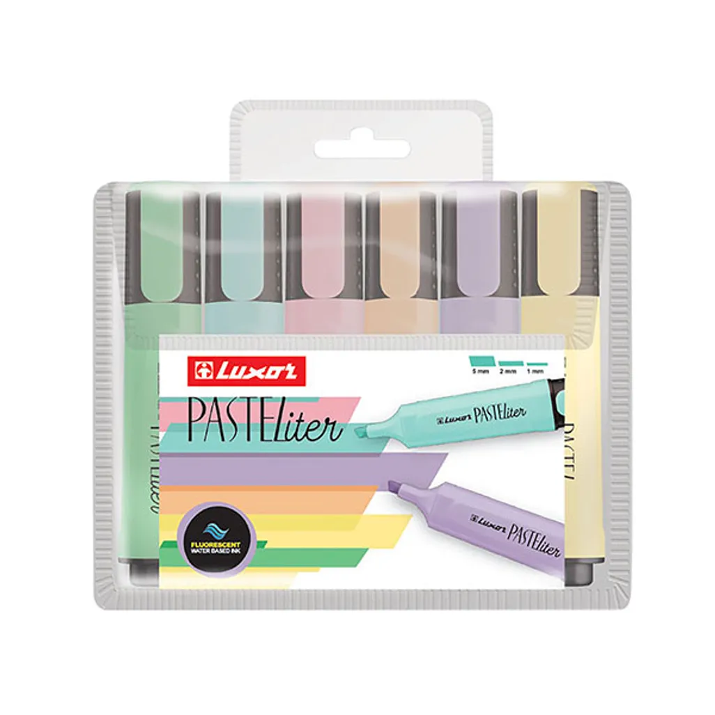 textliter - 1mm-4mm - assorted pastel - 6 pack