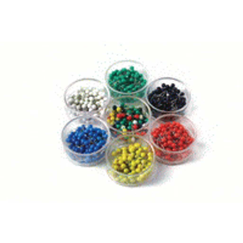 map pins - steel point - assorted - 100 pack