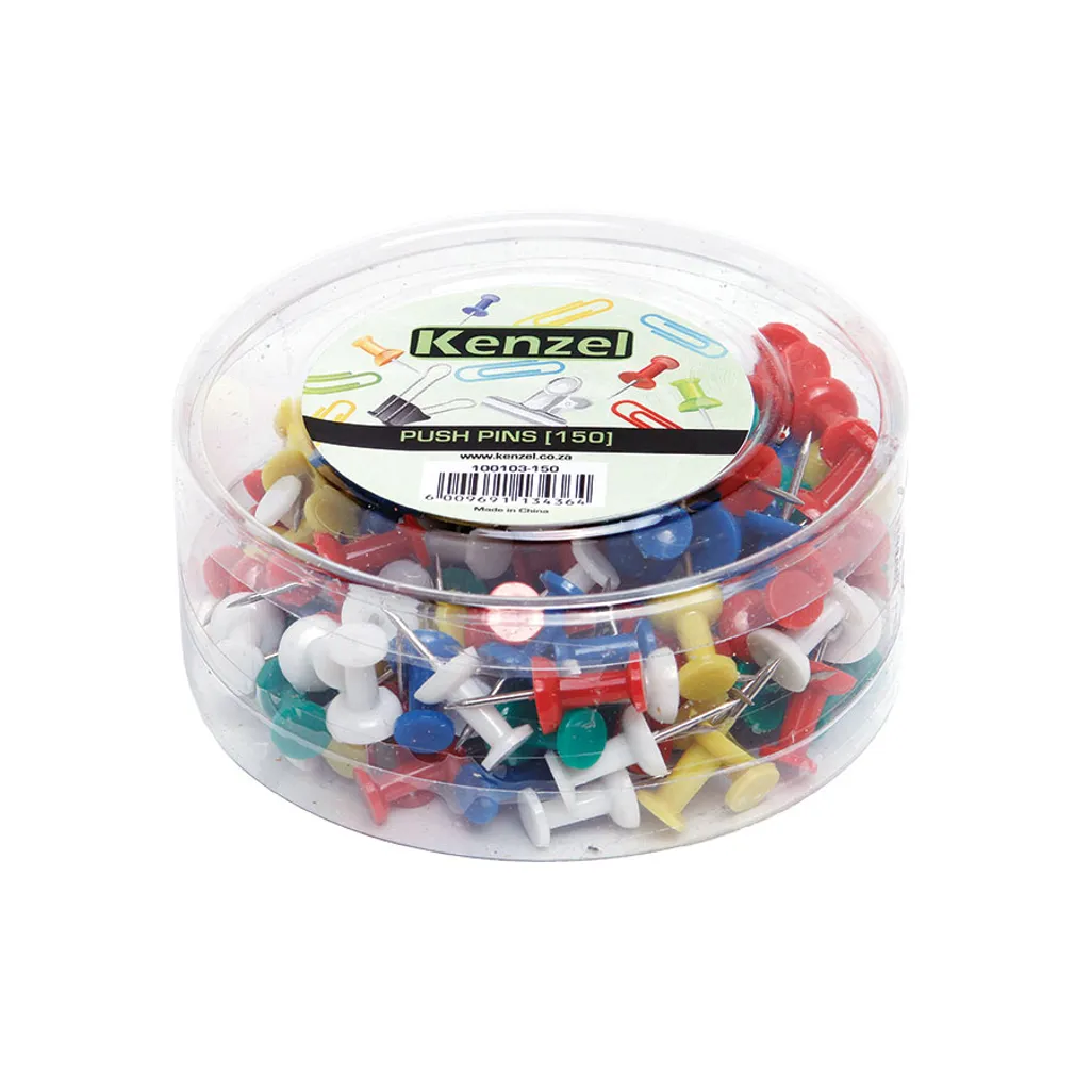 push pins - standard - assorted - 150 pack
