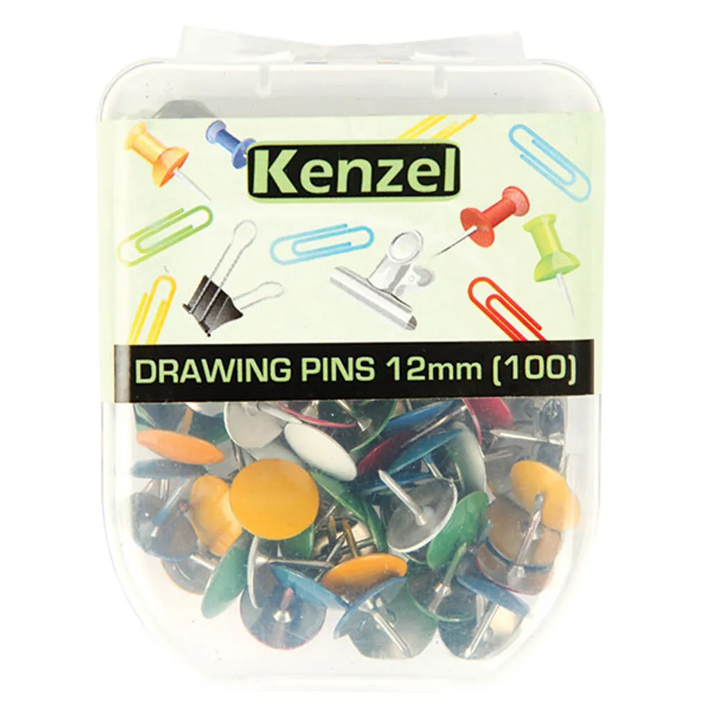 drawing pins/thumb tacks - pins - assorted - 100 pack