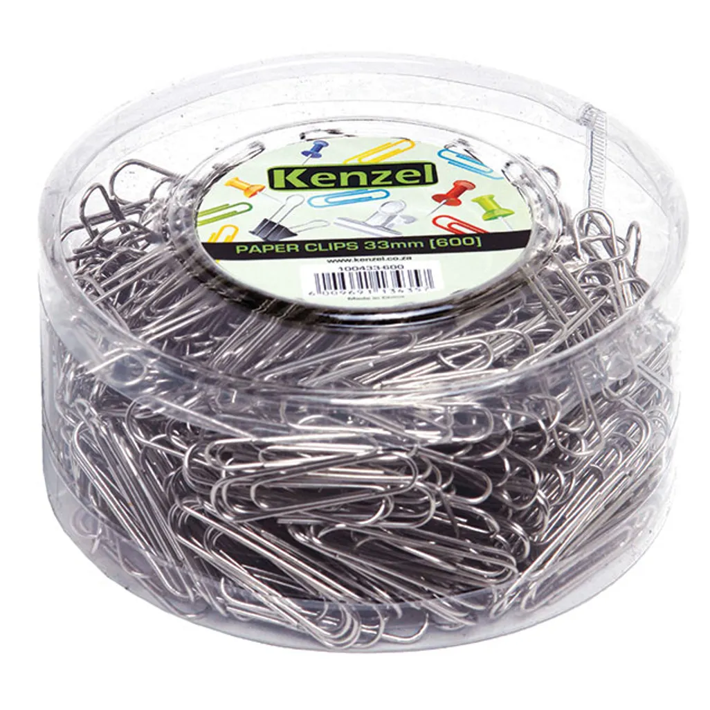 paper clips - nickel 33mm - silver - 600 pack