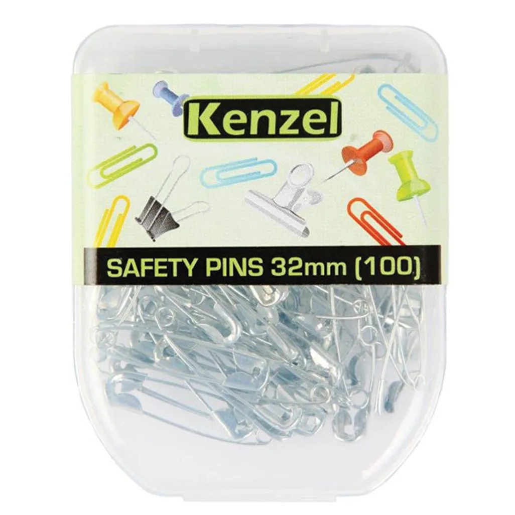 safety pins - 32mm - silver - 100 pack