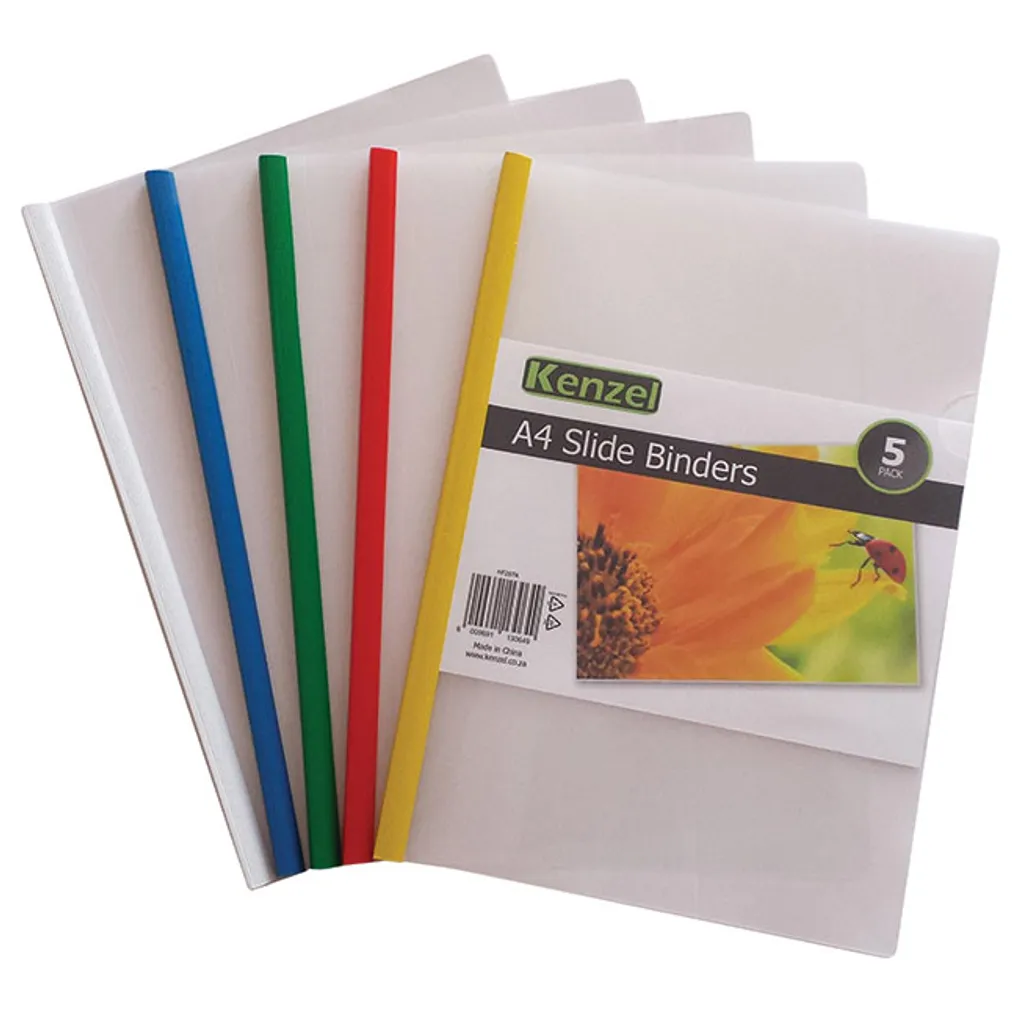 covers with slide binders - assorted - 5 pack