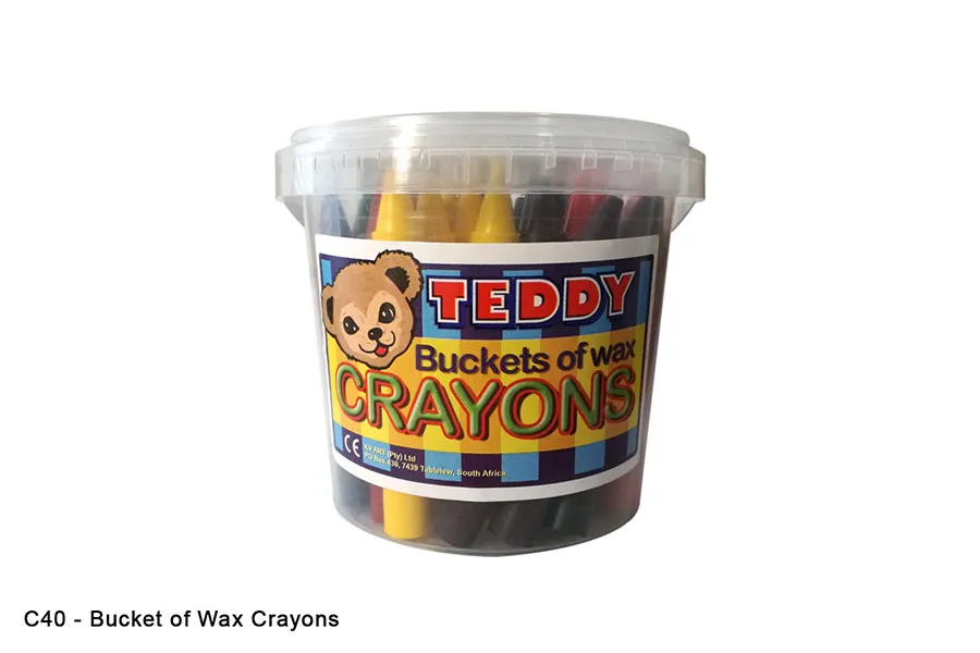 jumbo wax crayons - bucket - assorted - 40 pack | Folio Office National