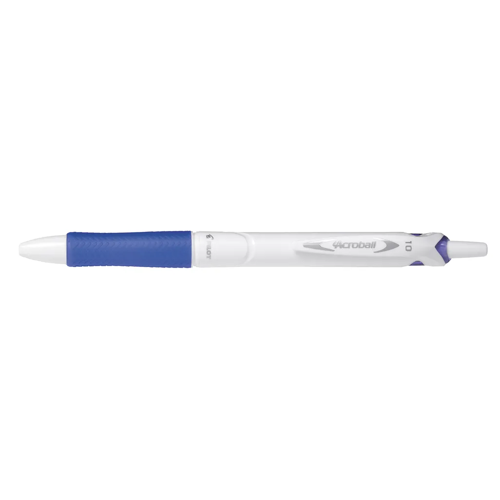 acroball pure white retractable ballpoint pen - 1.0mm - blue