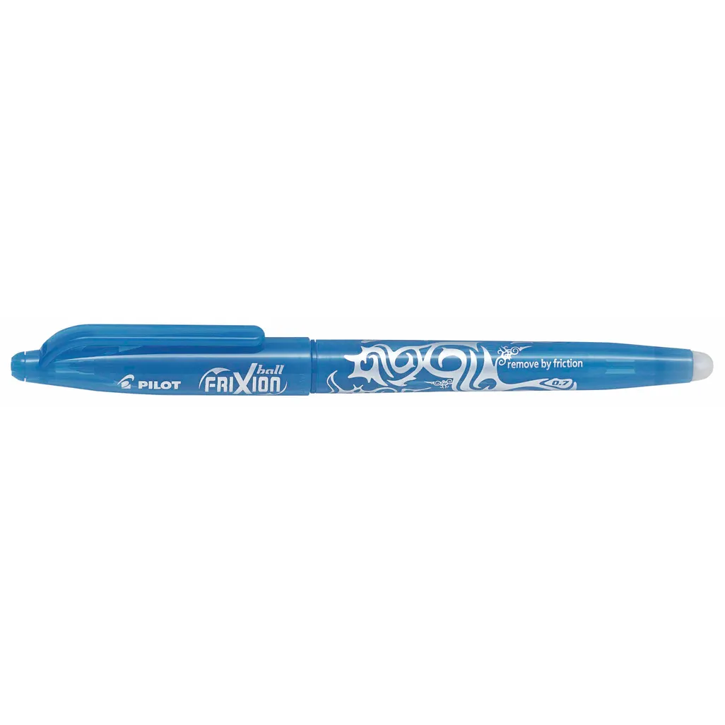 bl-fr7 frixion rollerball stainless steel tip pen - 0.7mm - light blue