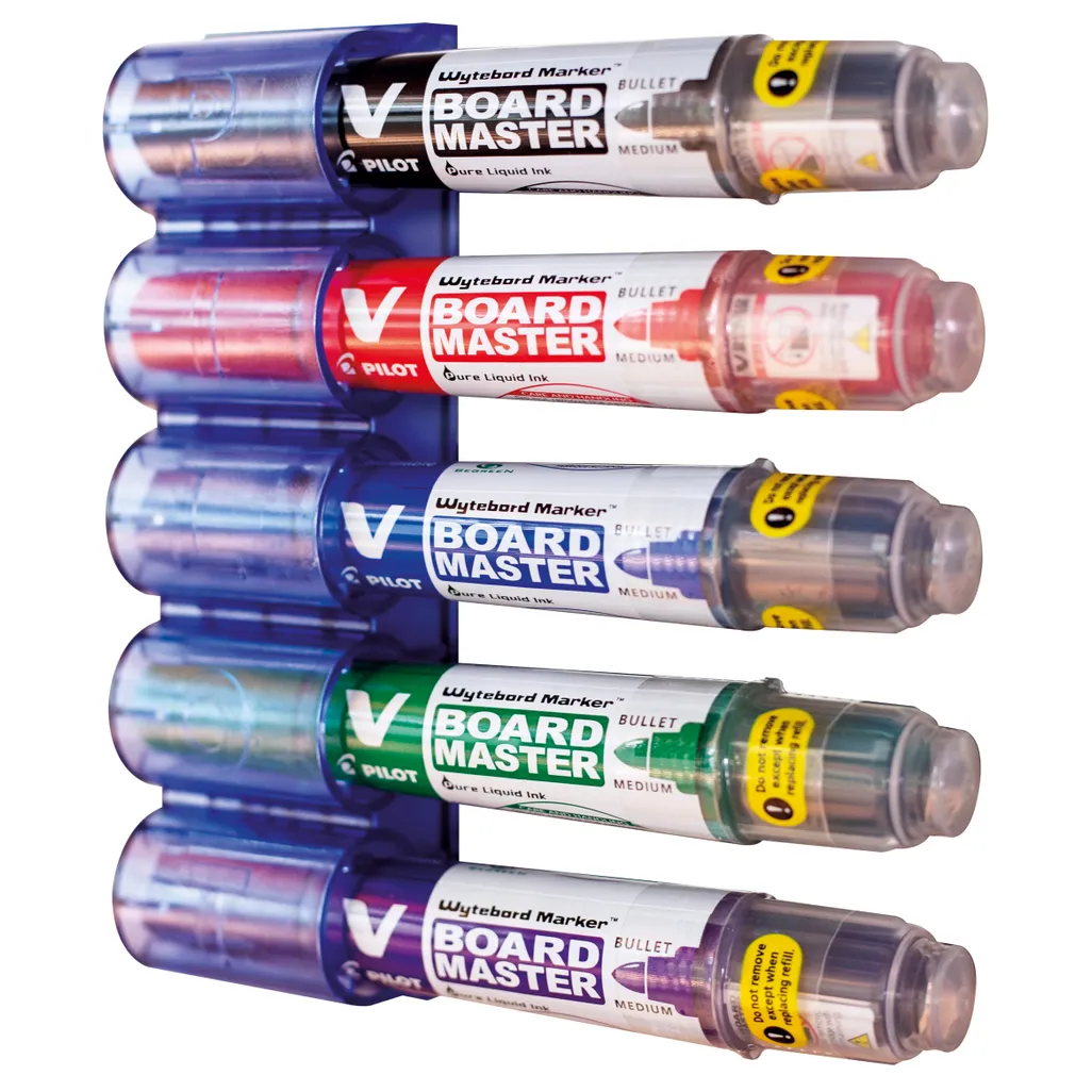 v board master whiteboard marker - 2.3mm - assorted - 5 pack