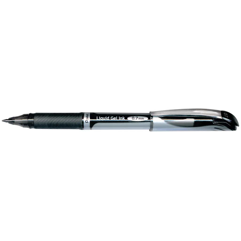 energel metal tip refillable rollerball pen - 0.7mm - black