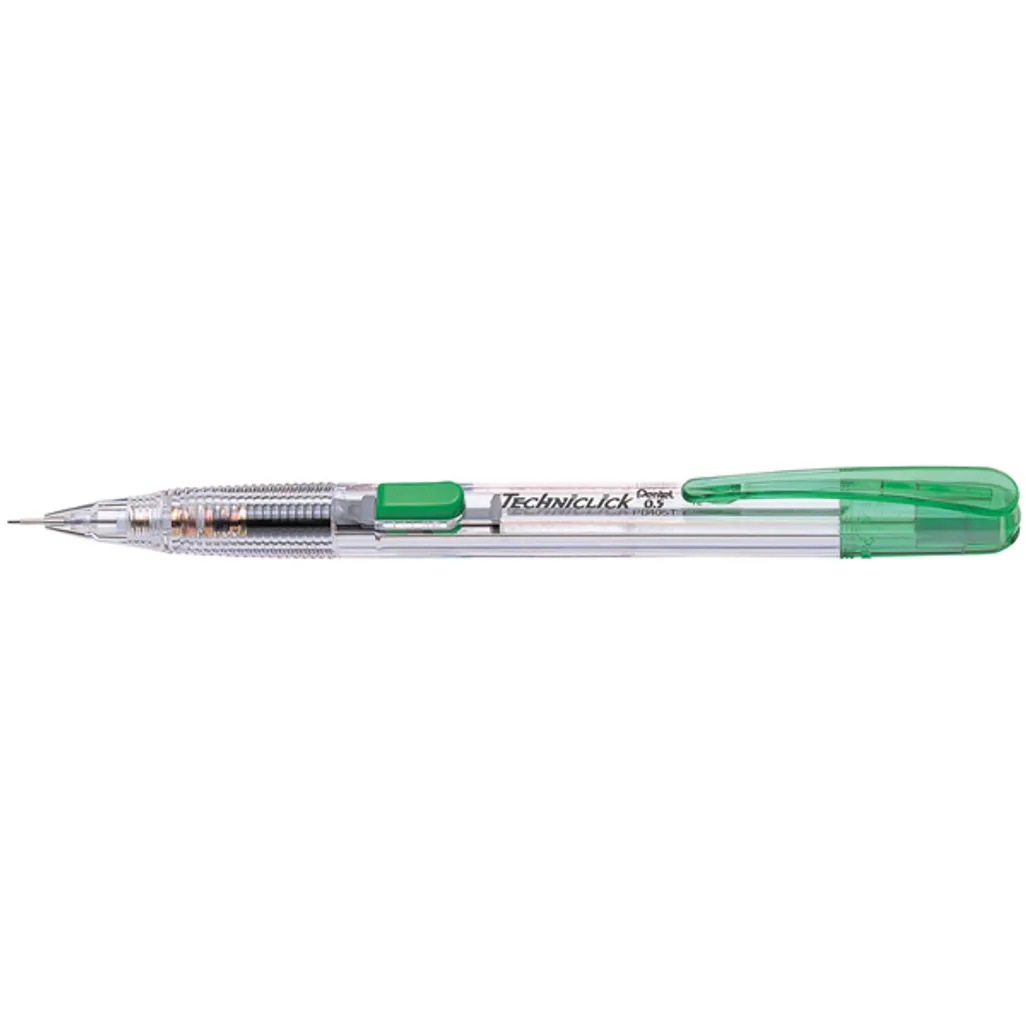 techniclick clutch pencil - 0.5 clear/green barrel