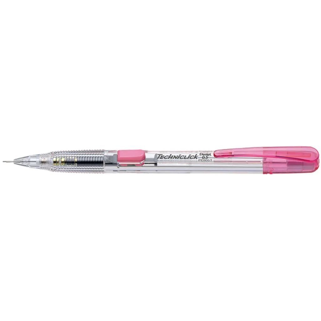 techniclick clutch pencil - 0.5 clear/pink barrel