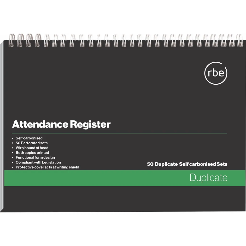 attendance-registration spiral book - a4