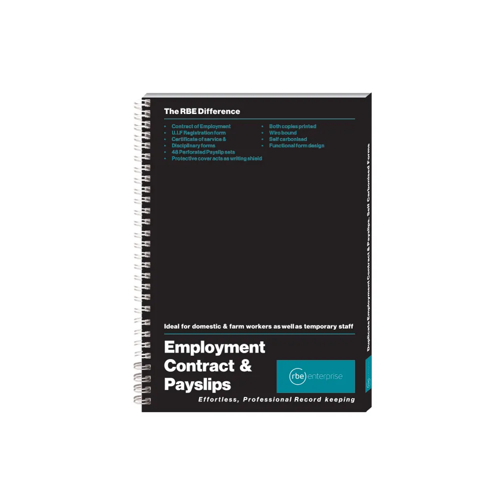 employment contract & payslip book duplicate - a5