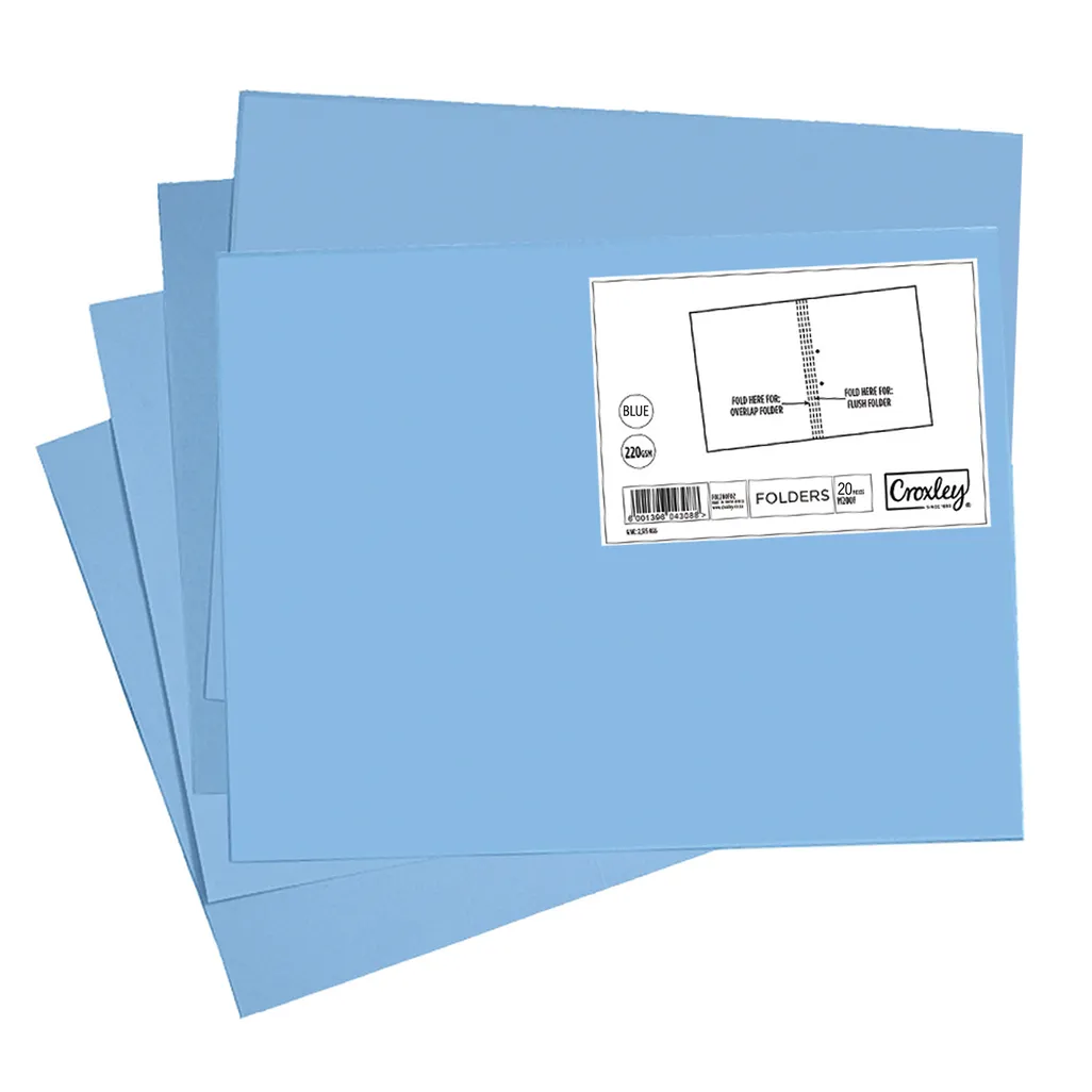 manila folders - 220gsm - blue - 100 pack