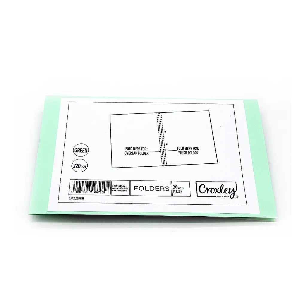 manila folders - 220gsm - green - 20 pack