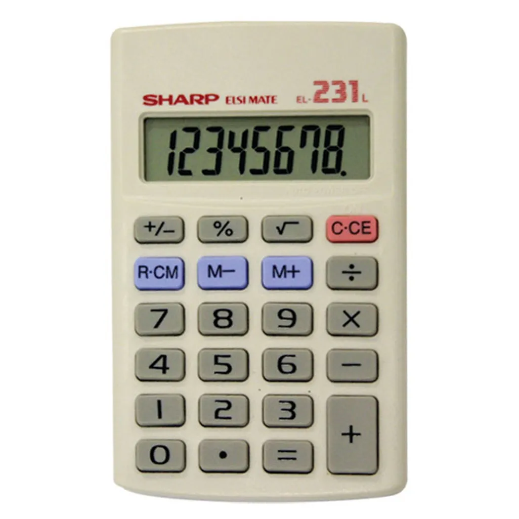 el 231l premium calculator - 8-digit - grey