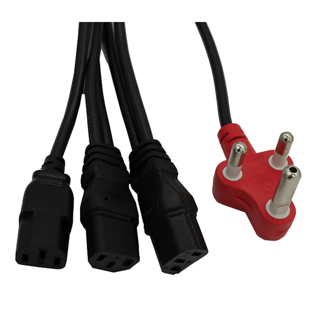 power cables - red dedicated - 3 headed kettle 3.8m