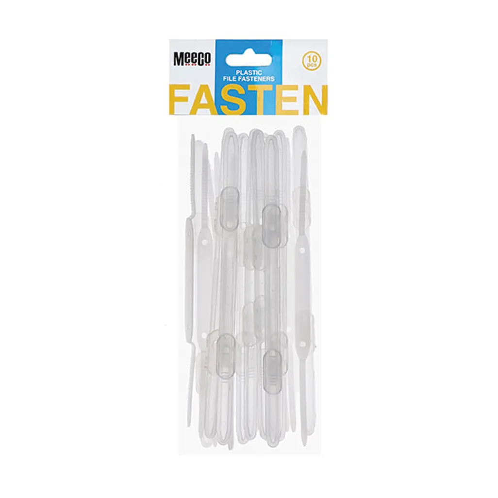 file fasteners - plastic - clear - 10 pack