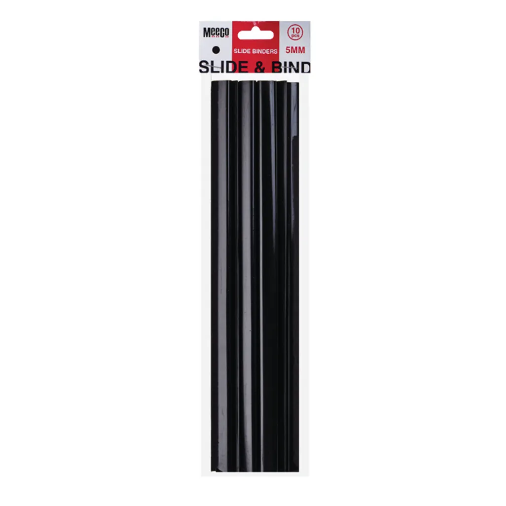 slide binders - 5mm - black - 10 pack