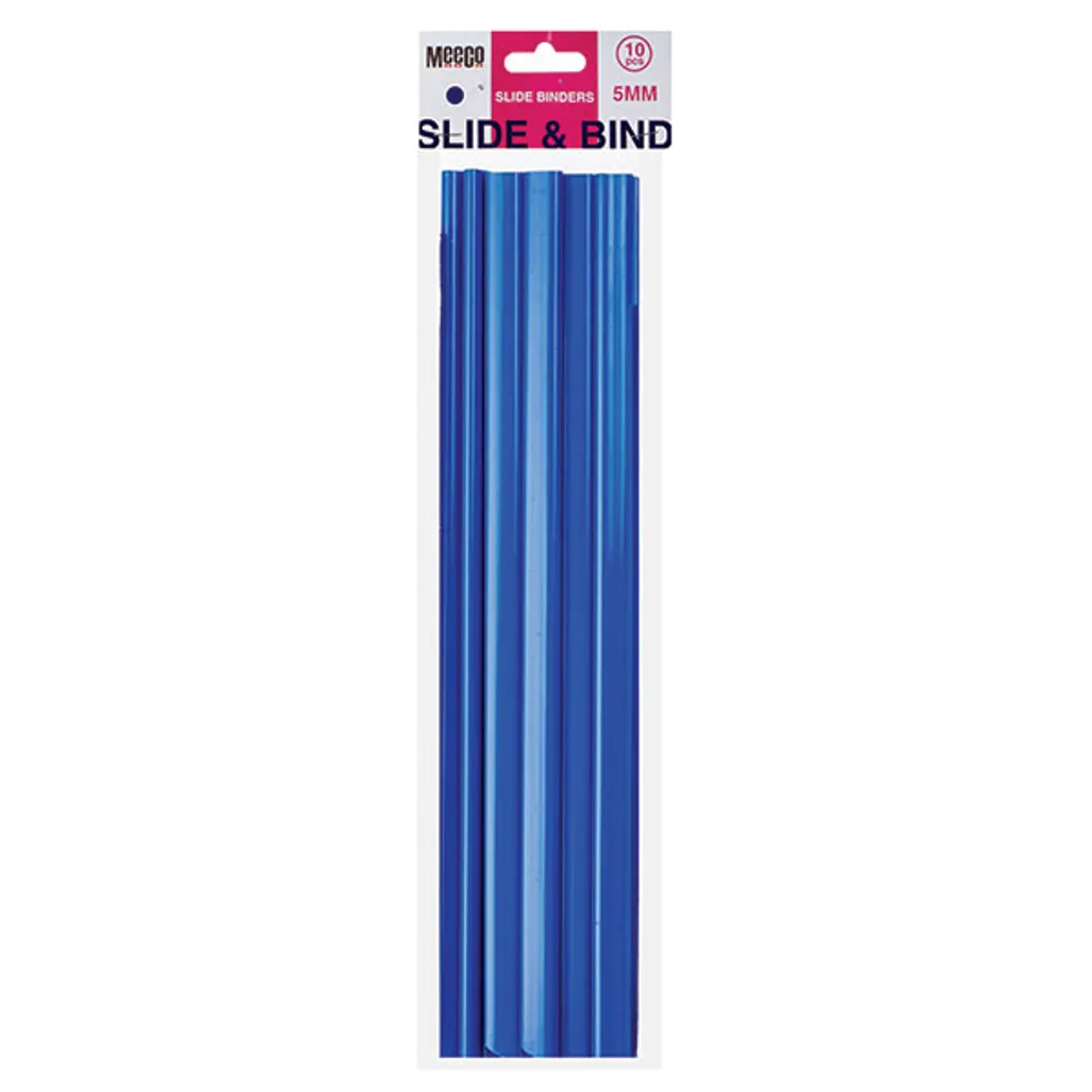 slide binders - 5mm - blue - 10 pack