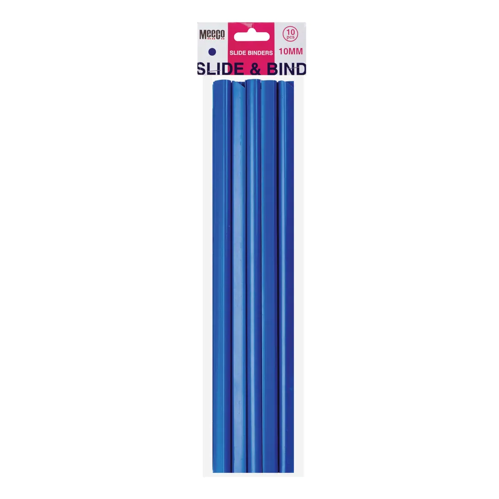 slide binders - 10mm - blue - 10 pack