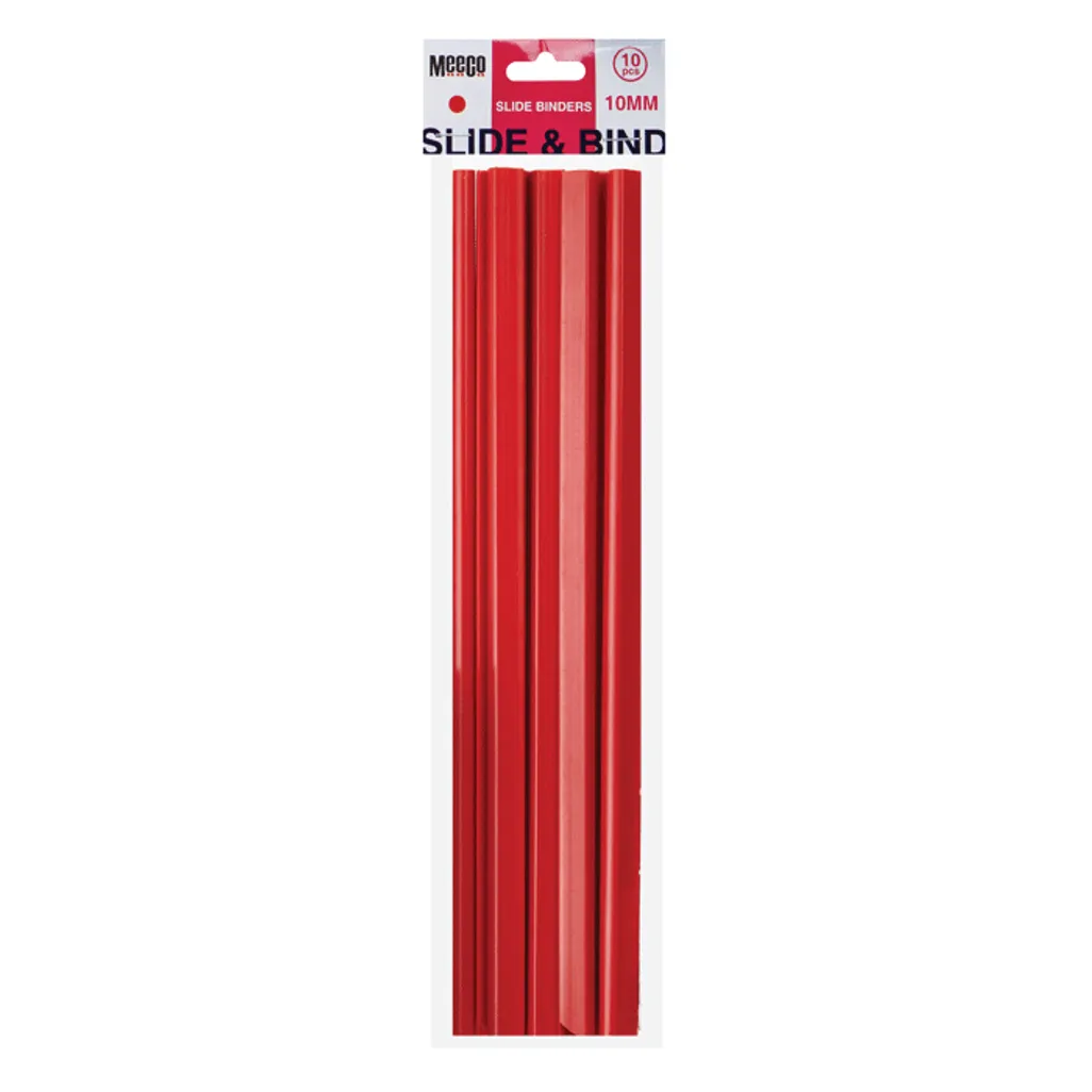 slide binders - 10mm - red - 10 pack