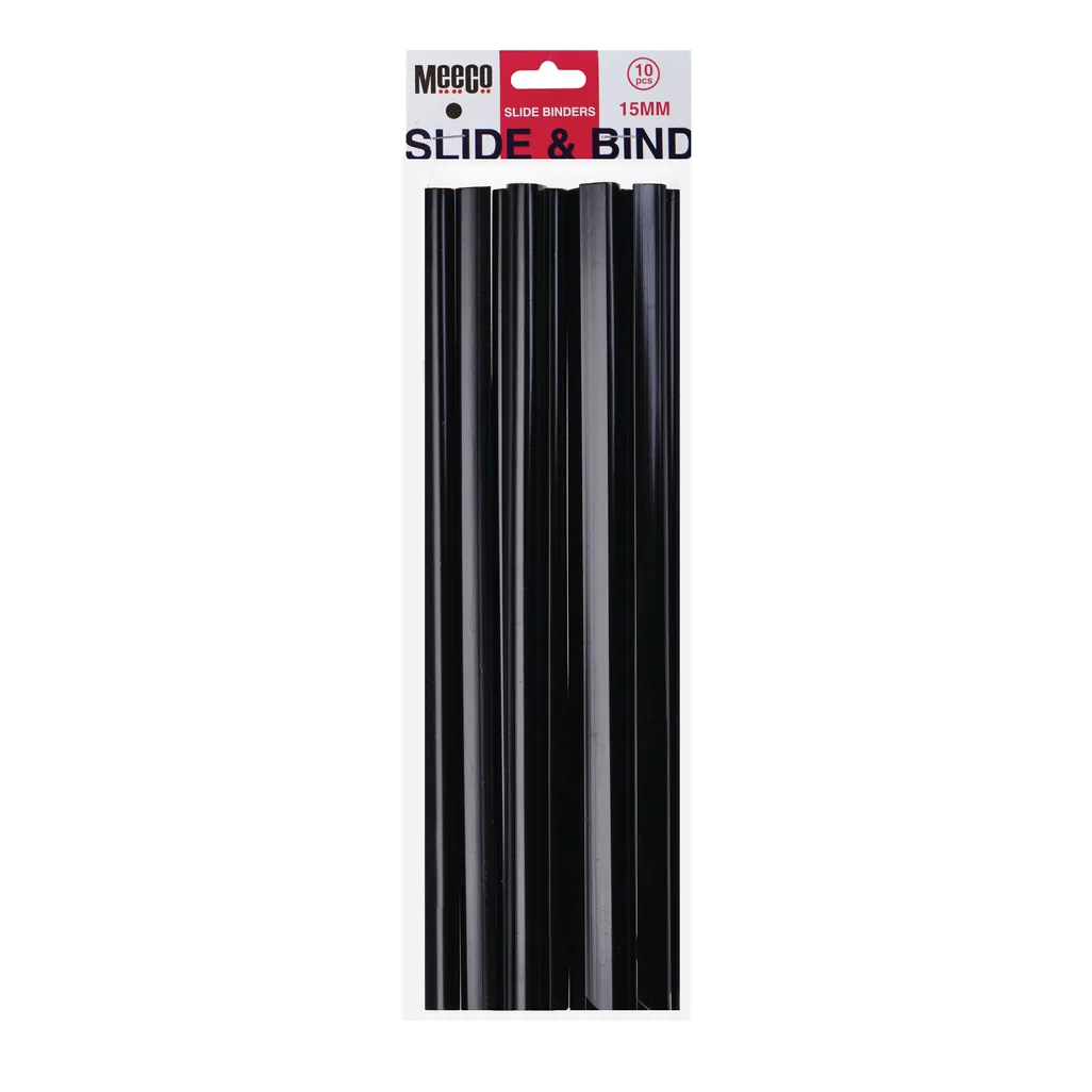 slide binders - 15mm - black - 10 pack
