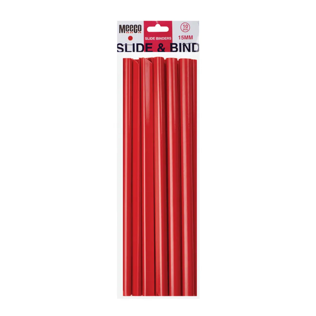 slide binders - 15mm - red - 10 pack