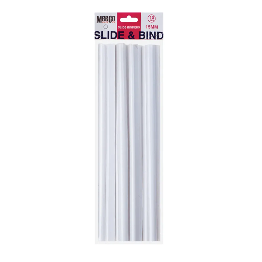 slide binders - 15mm - white - 10 pack