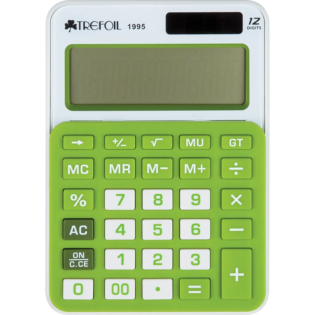 desktop calculator - 12-digit - green & white
