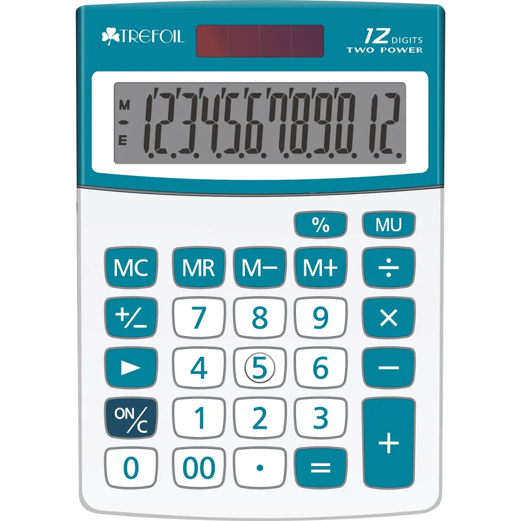 desktop calculator - medium 12-digit - silver & blue