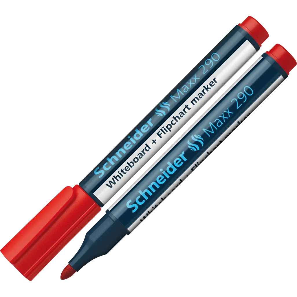 maxx 290 whiteboard/flipchart markers - 2-3mm - red