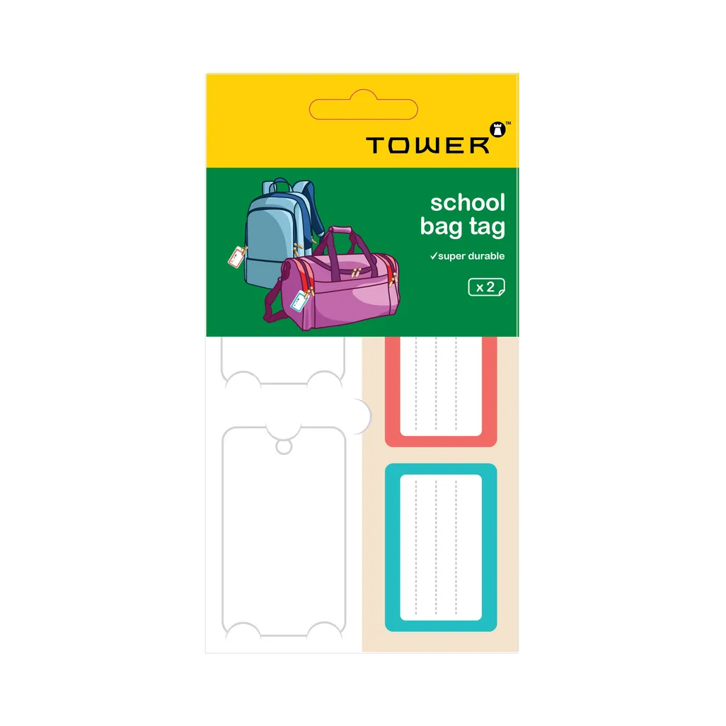 bag tags - super durable - assorted - 2 pack