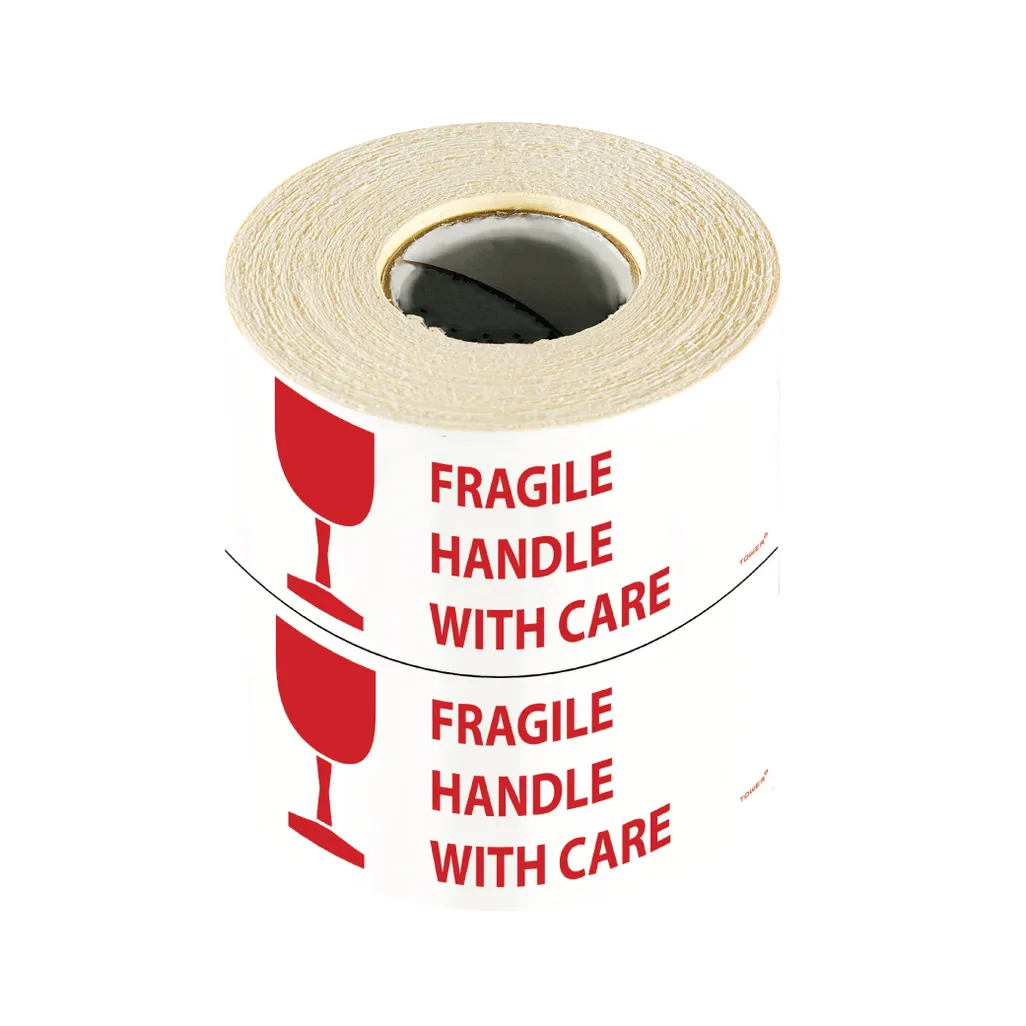 freight information roll labels - red/white fragile - 250 pack