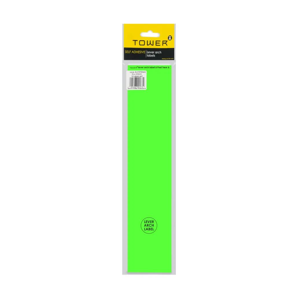 lever arch labels - green - 12 pack