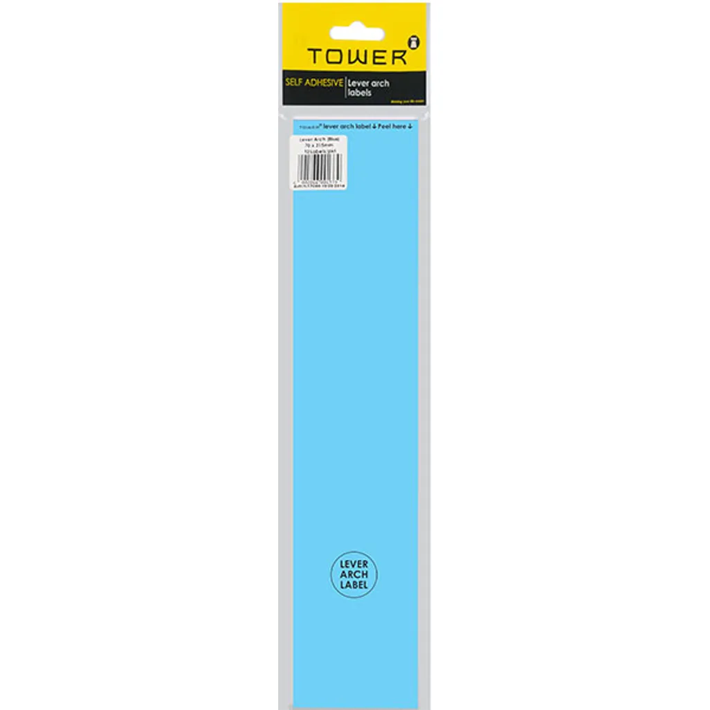 lever arch labels - 70 x 315mm - light blue - 12 pack