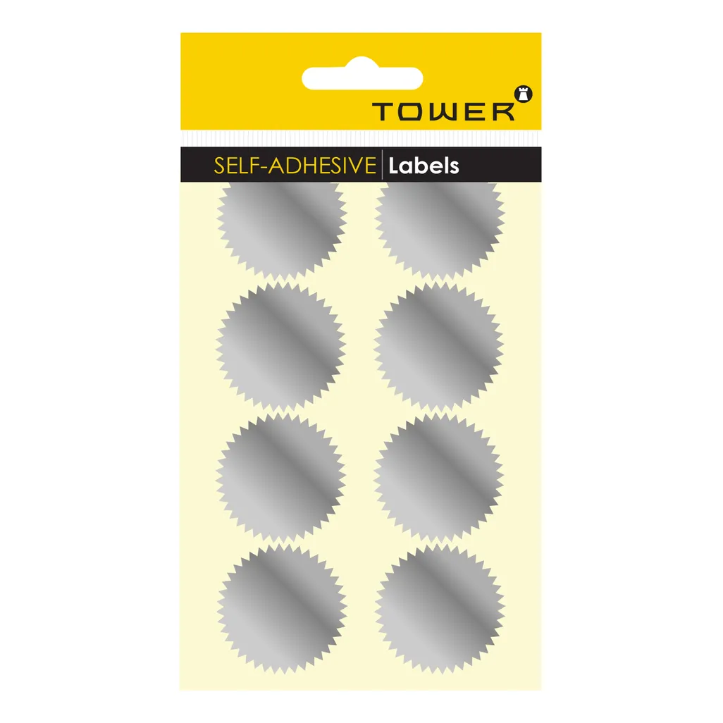 notarial seals - 40mm - silver - 77 pack
