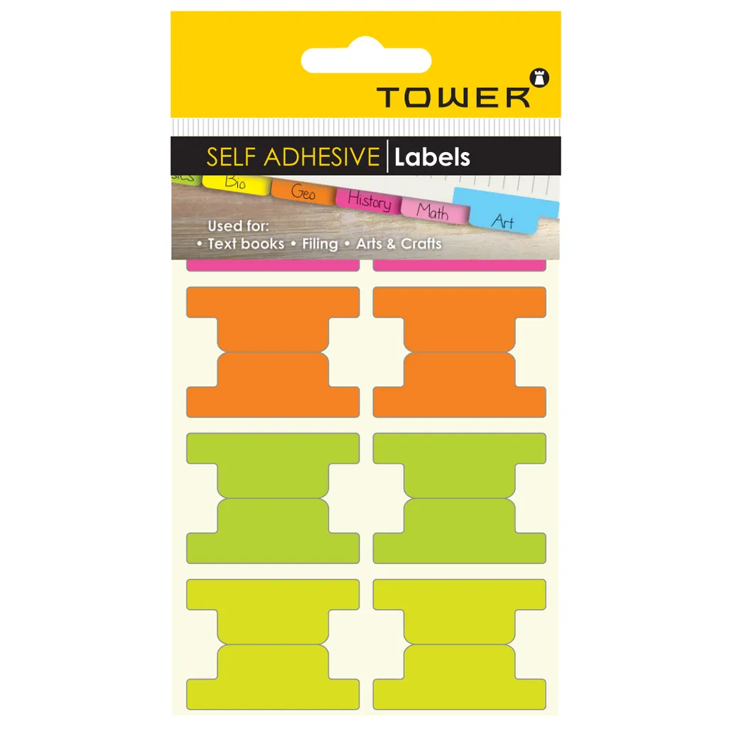 filing tabs - self-adhesive tabs - fluorescent - 24 pack