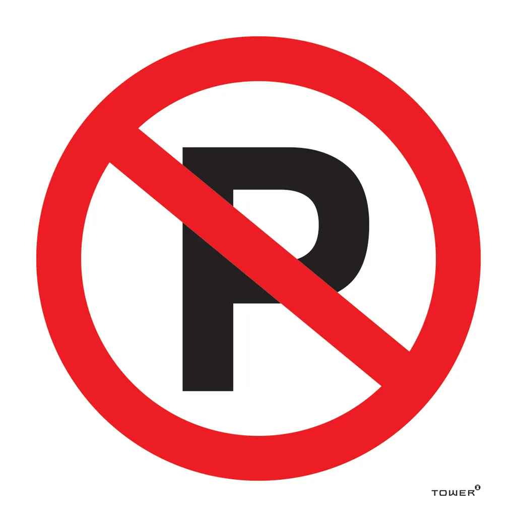 abs signs - no parking red & white