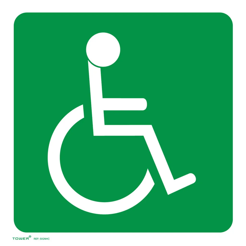 abs signs - physically challenged - green & white