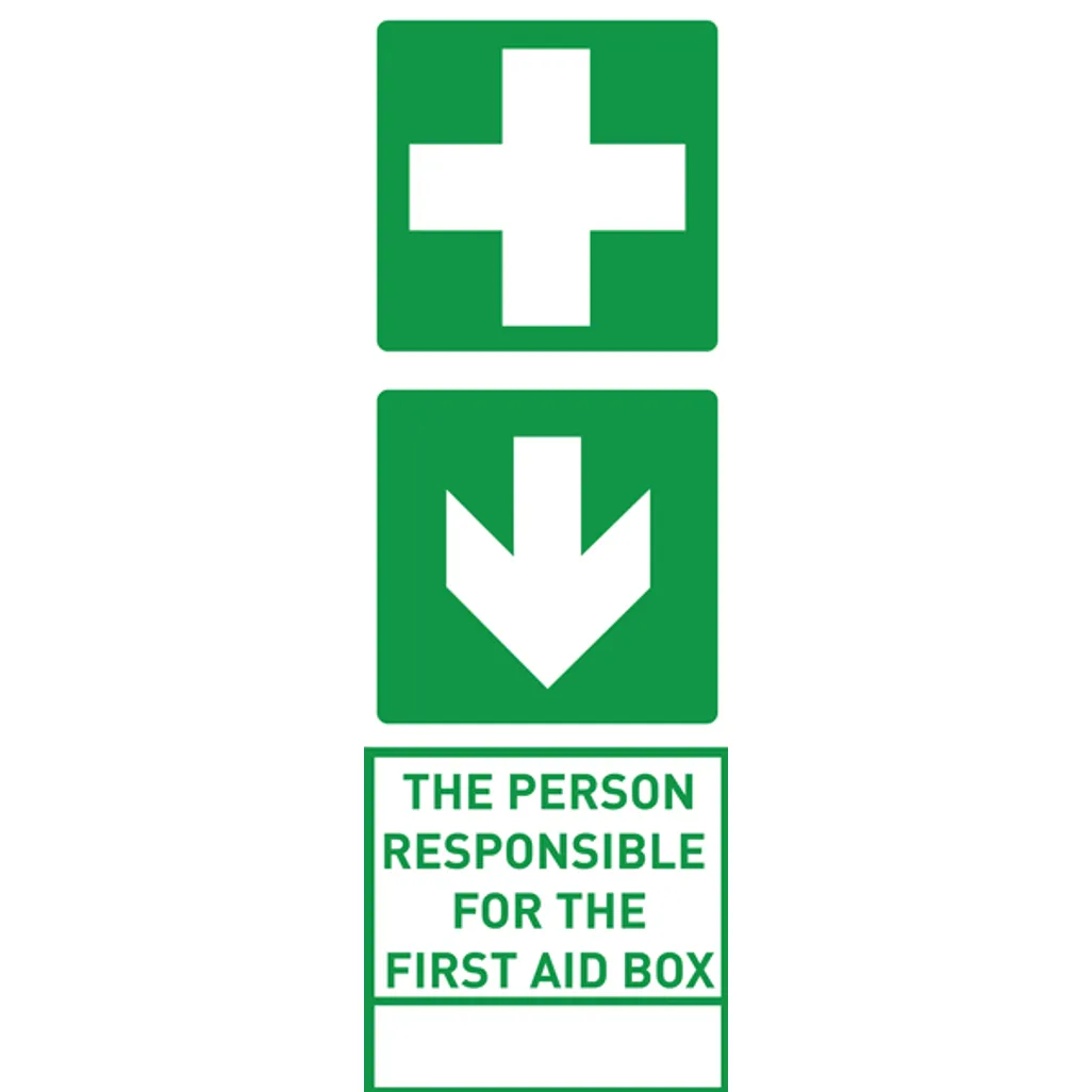 safety information sign - first aid (190 x 570mm) - green & white