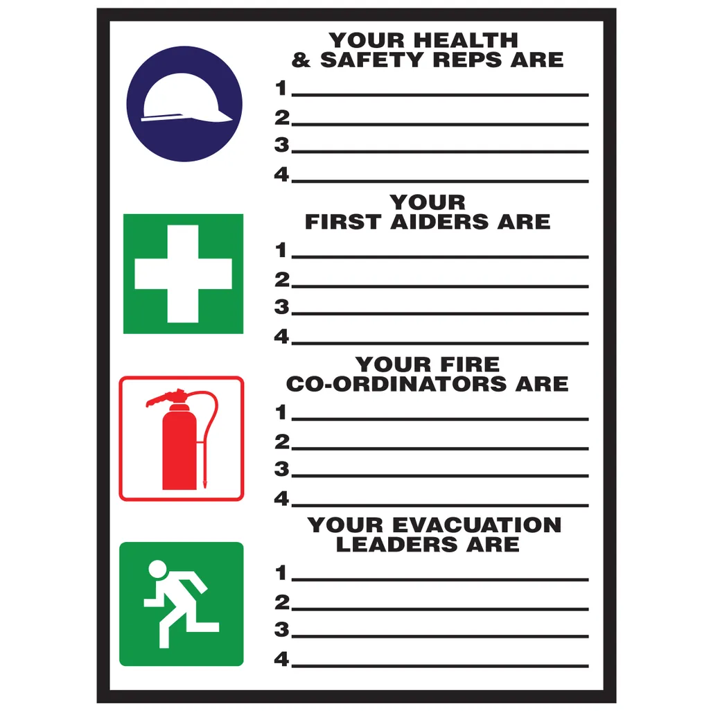 safety information sign - representative board (300 x 400mm) - white