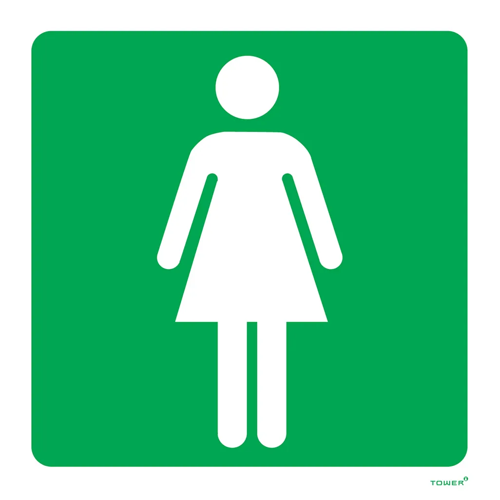 abs signs - ladies toilet - green & white