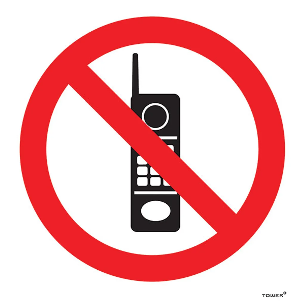 abs signs - no cell phones - red & white