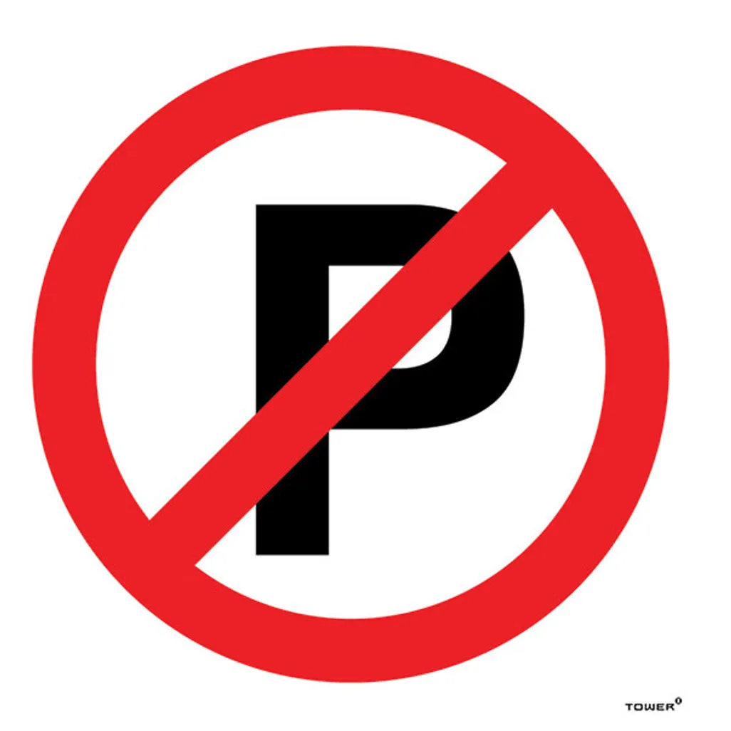 abs signs - no parking - red & white