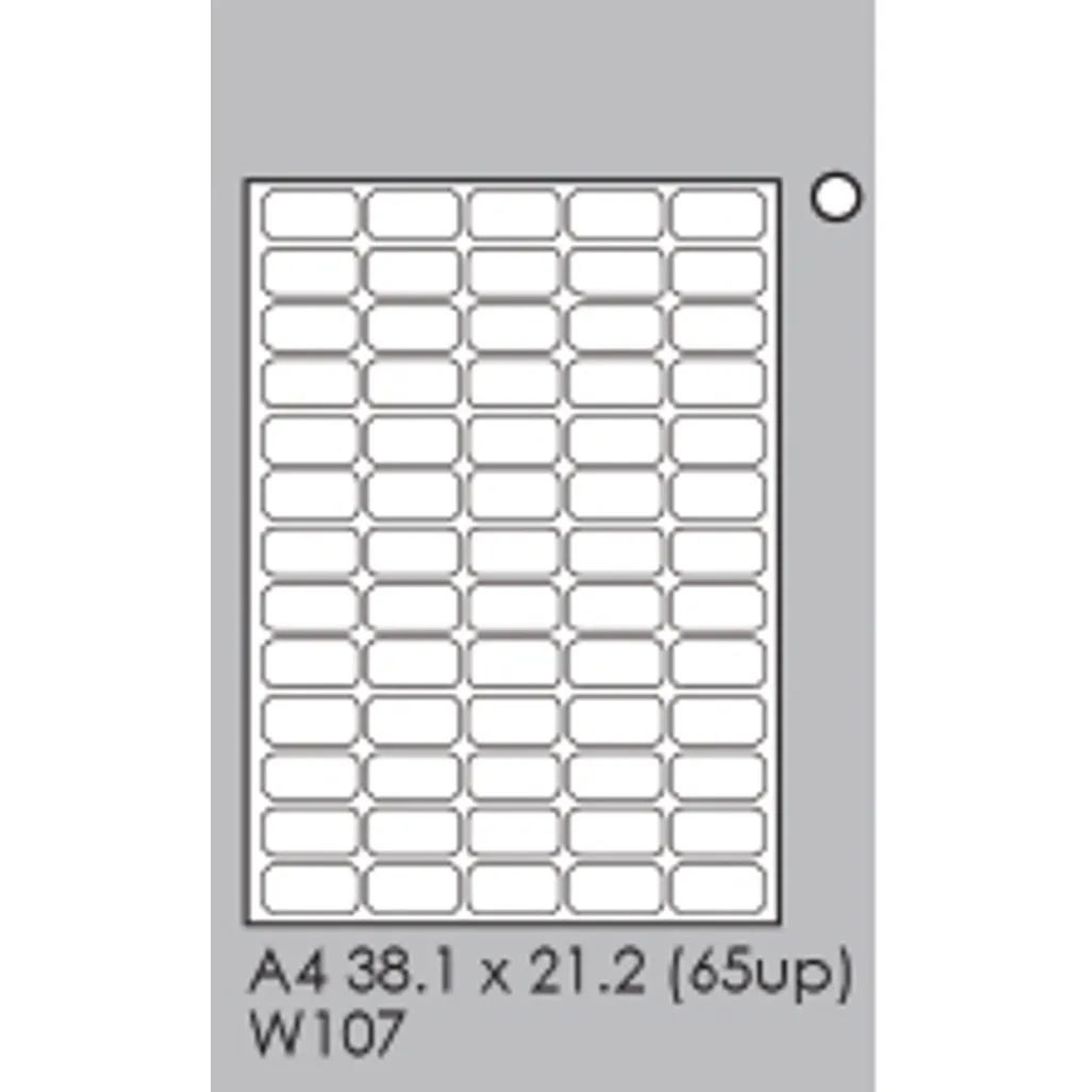a4 inkjet laser labels - 38.1 x 21.2mm - white - 100 pack