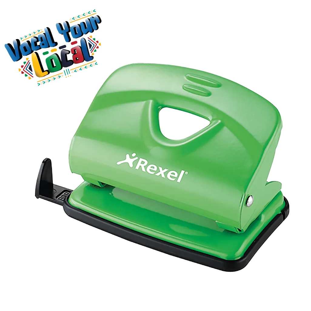 value 2 hole punches - 20 sheets - green