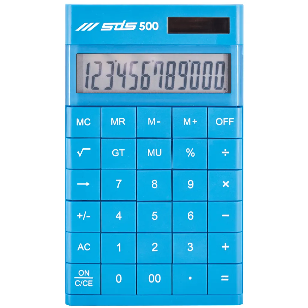 digit desktop calculator - 12 digit - sky blue