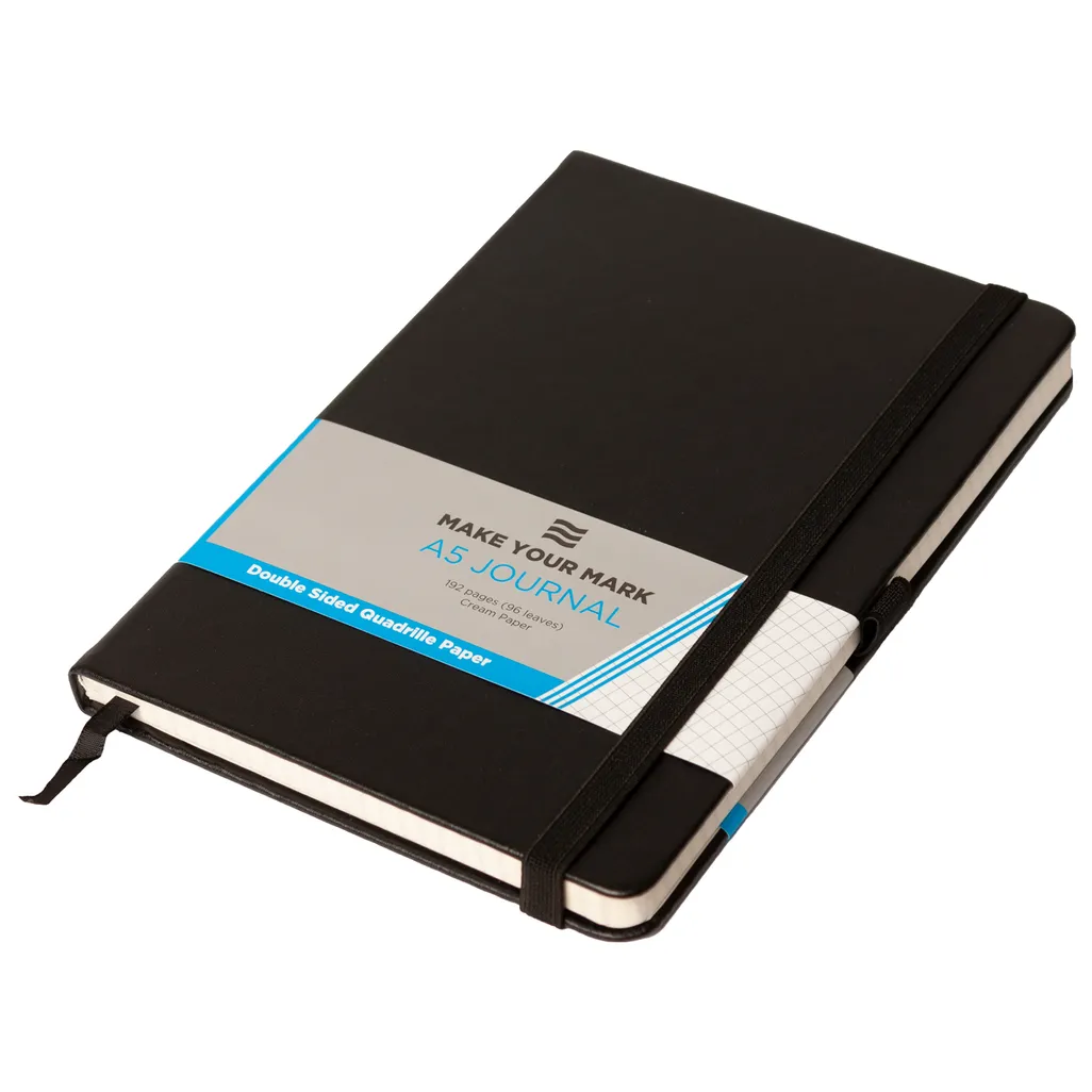 notebooks/journals - a5 192 page quadrille - black
